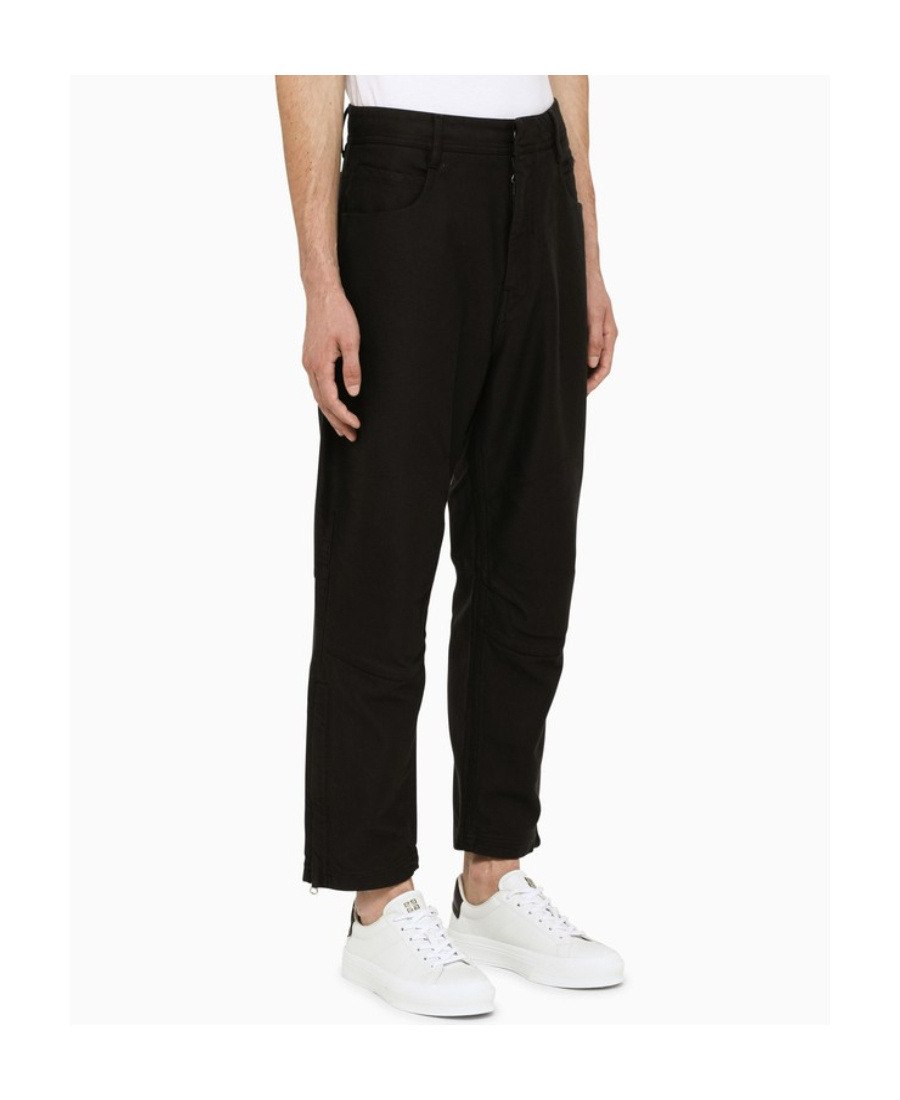 Stone Island Cropped Tailored Trousers In Black