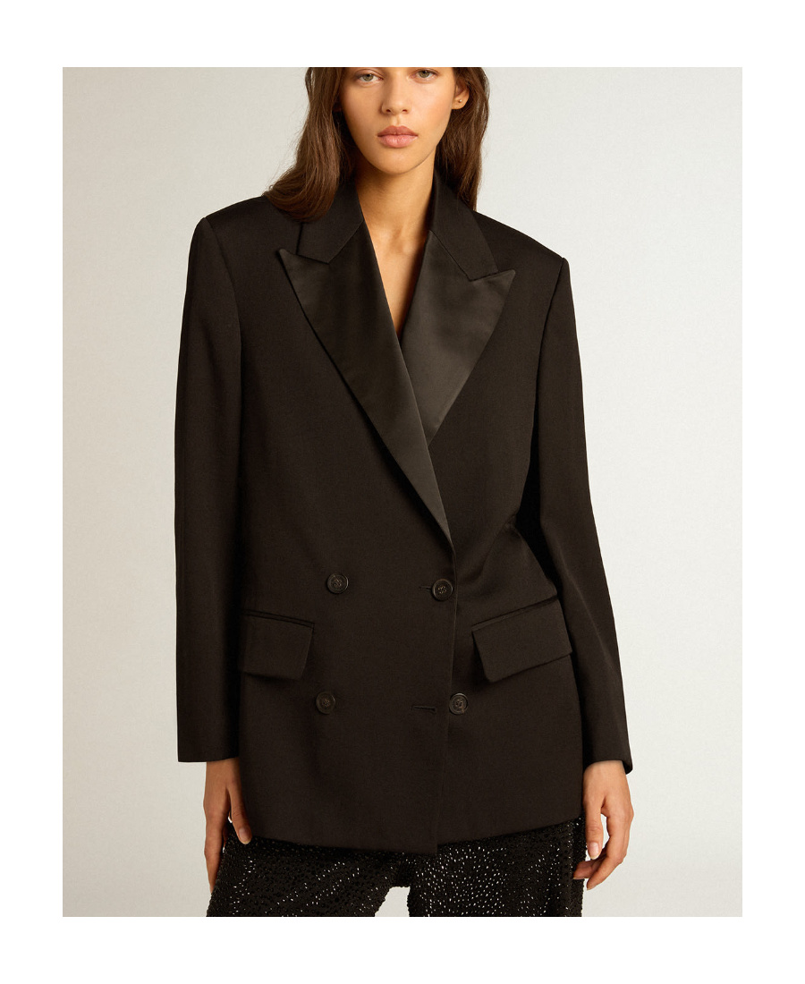 Golden Goose Peak-lapels Double-breasted Blazer In Black
