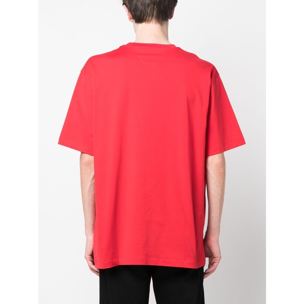 Ferrari Logo-print Crew-neck T-shirt In Red