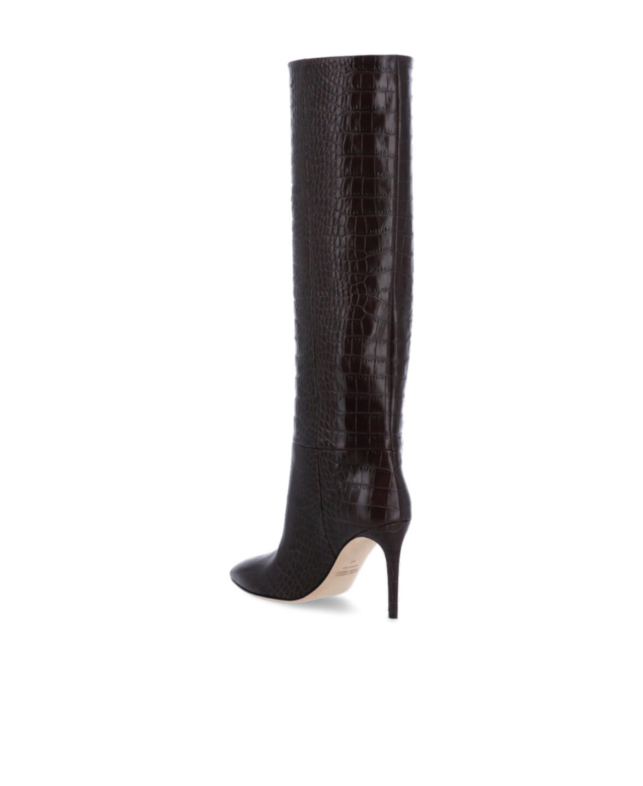 Paris Texas Crocodile-embossed 110mm Knee Boots In Black