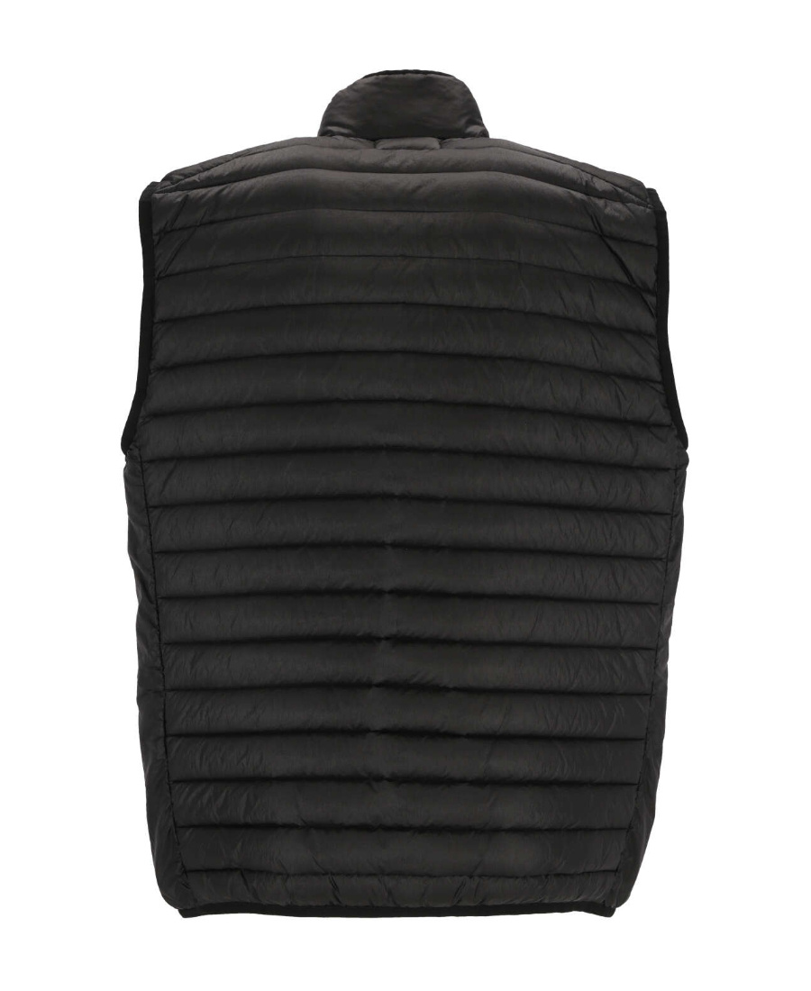 Stone Island Compass-patch Quilted Gilet In Black