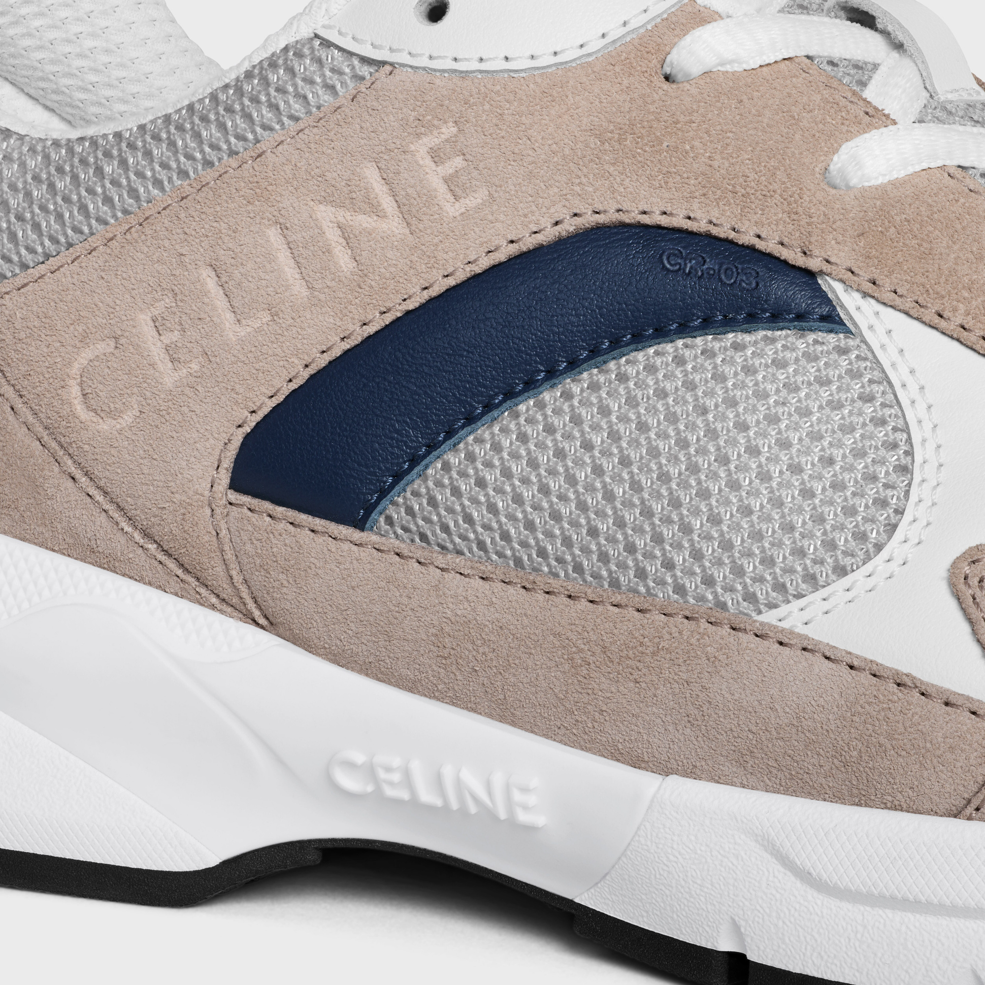 Celine Laced Sneakers In White