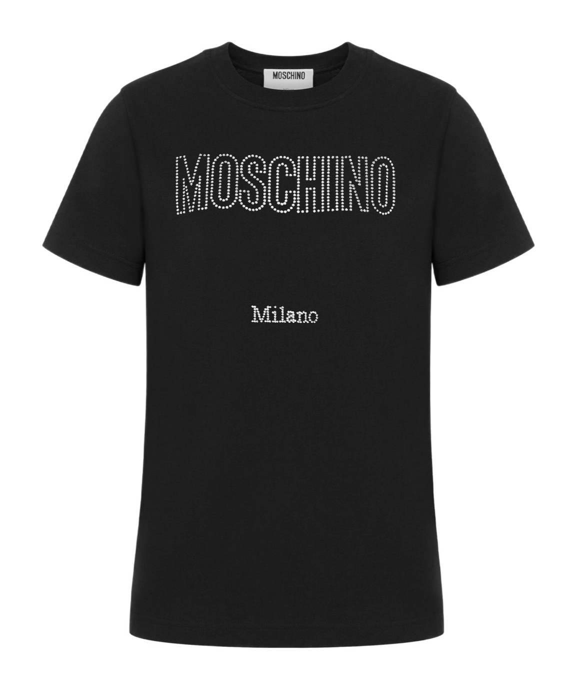 Moschino Organic Cotton Jersey T-shirt Decorated In Black