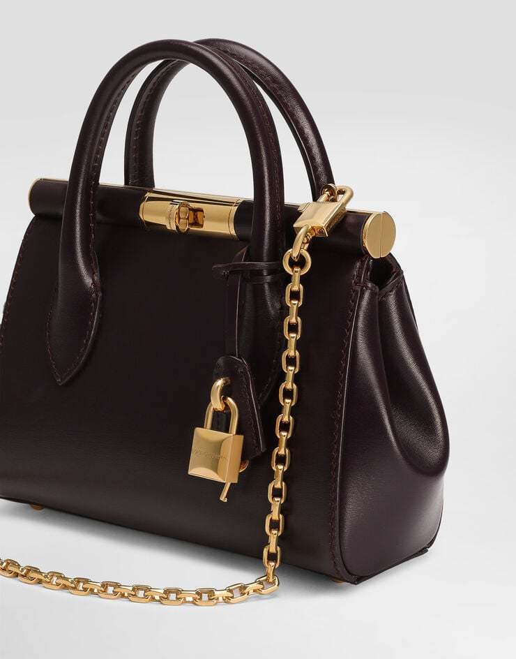 Dolce & Gabbana Mini Marlene Day Padlock Top-handle Tote Bag In Burgundy