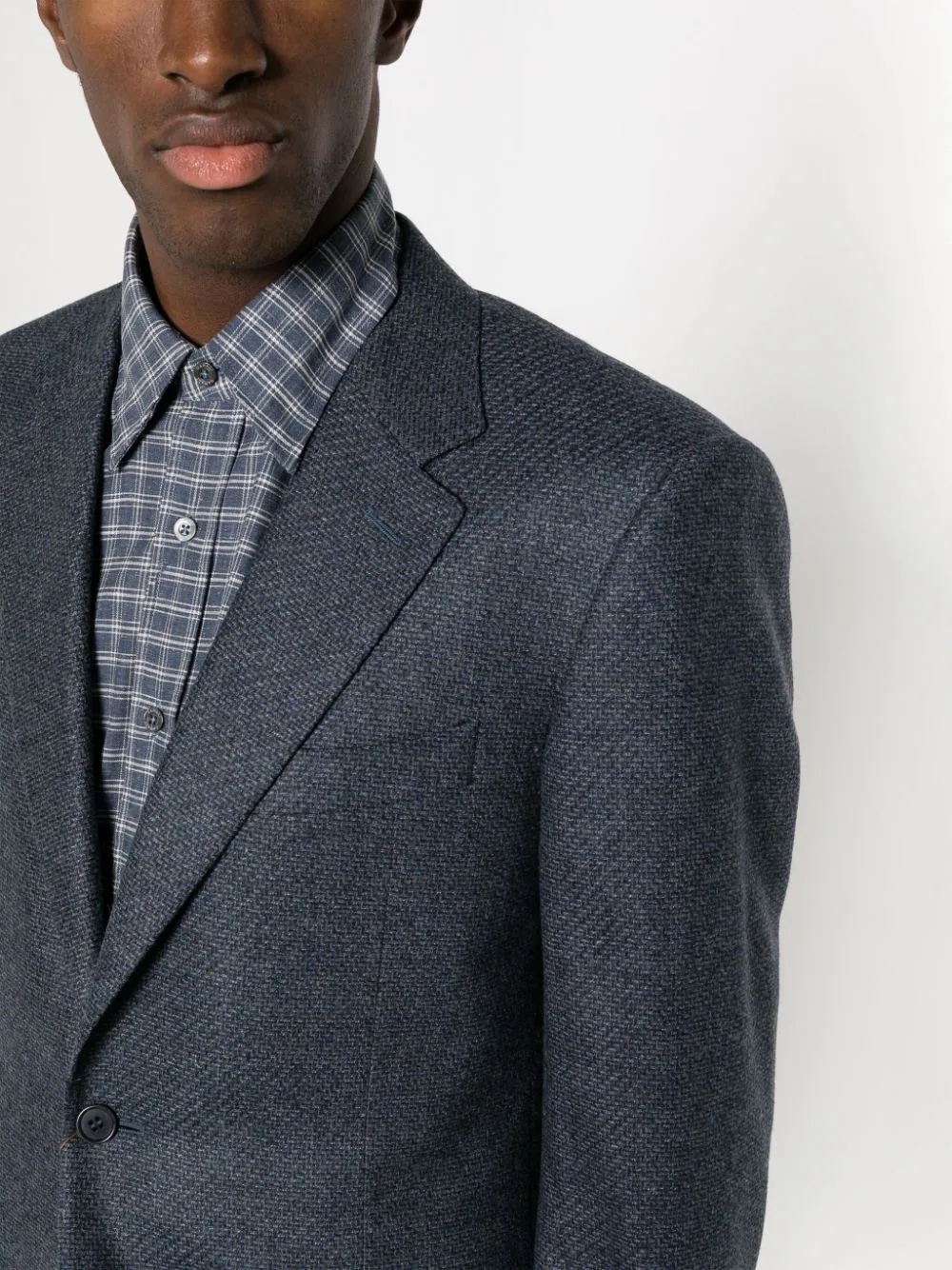 Canali Twill-weave Wool Blazer In Black