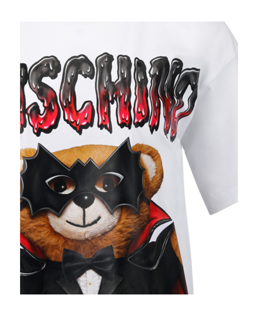 Moschino Teddy Bear Pattern Printed T-shirt In Black