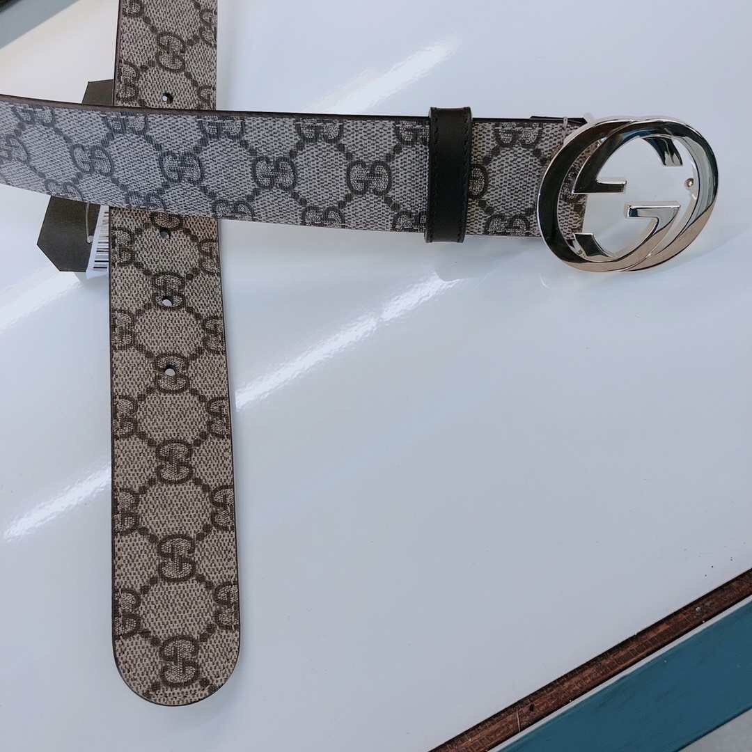 Gucci Men Gg Interlocking Reversible Belt In Nude
