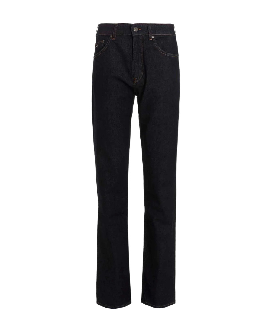 Hugo Boss Mid-rise Straight-leg Jeans In Black