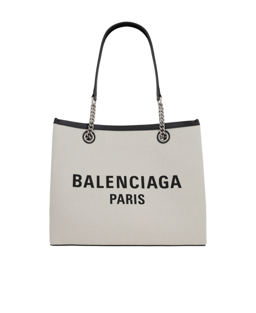 Balenciaga Heritage Chain Handle Tote Bag In White