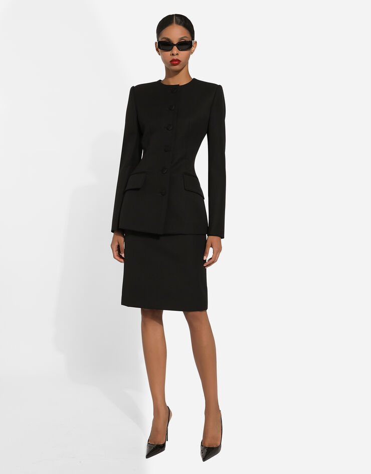 Dolce & Gabbana High-waist Pencil Miniskirt In Black