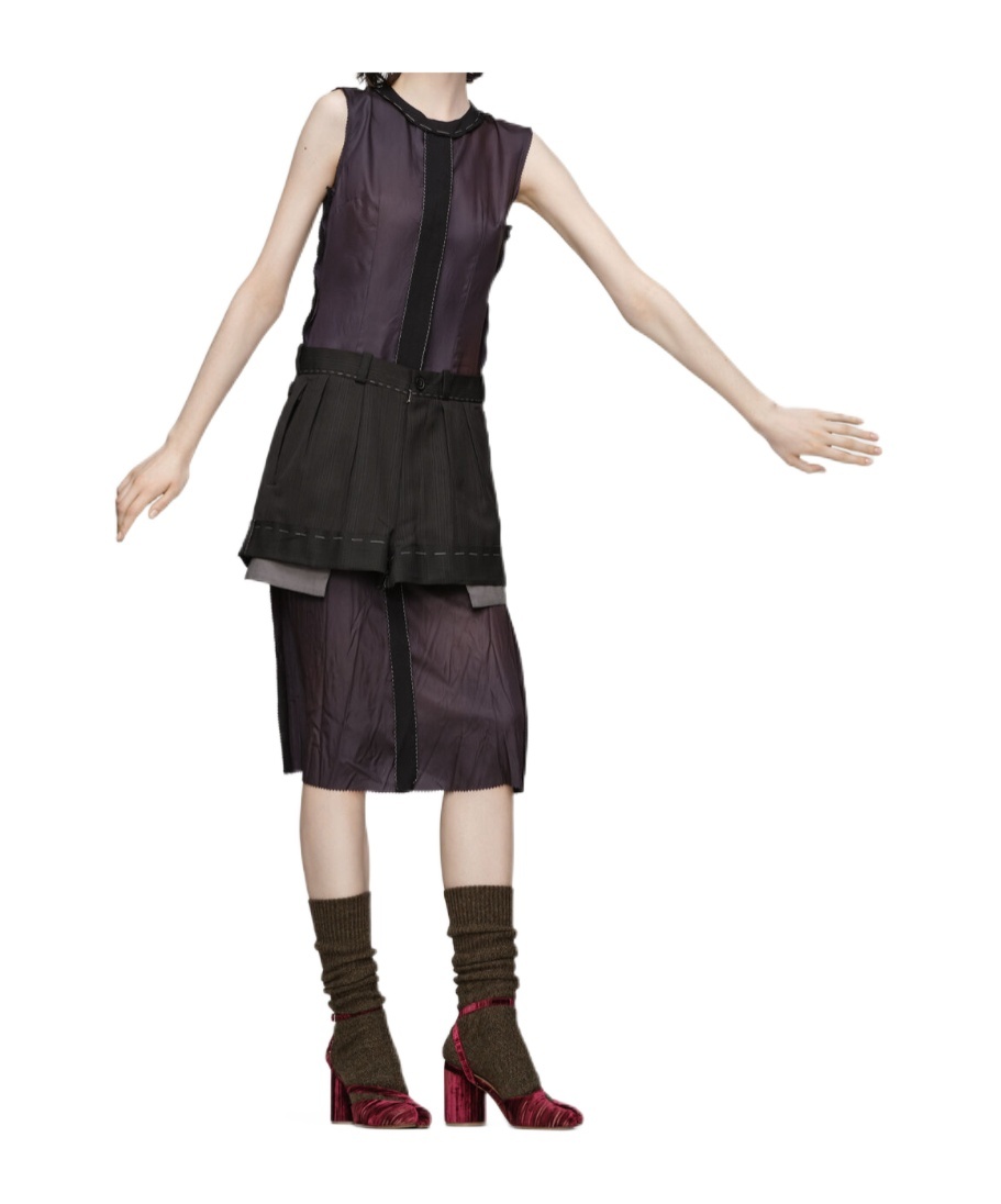 Maison Margiela Layered Sleeveless Dress In Blue