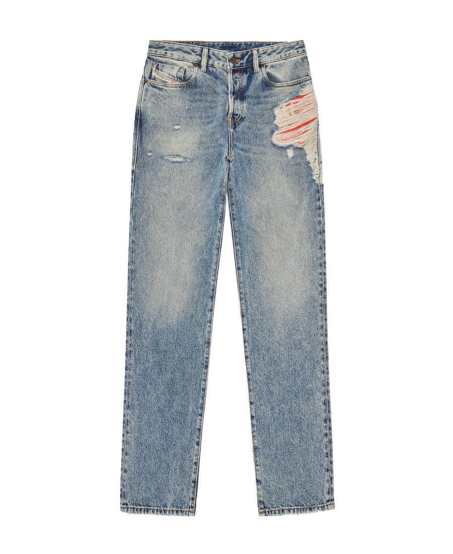 Diesel Straight Jeans In Gray