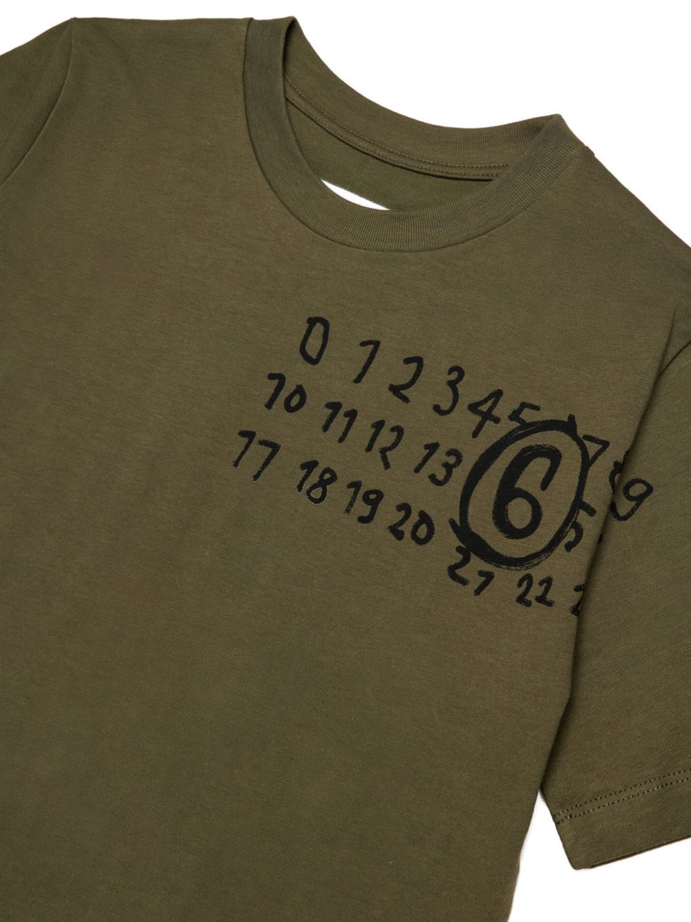 Mm6 Maison Margiela Number-print Cotton T-shirt In Green