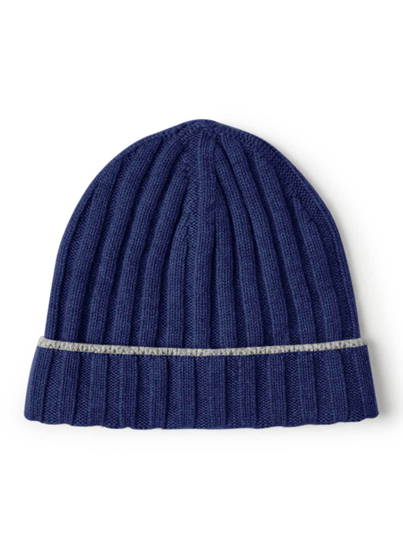 Brunello Cucinelli Ribbed Cashmere Beanie In Blue