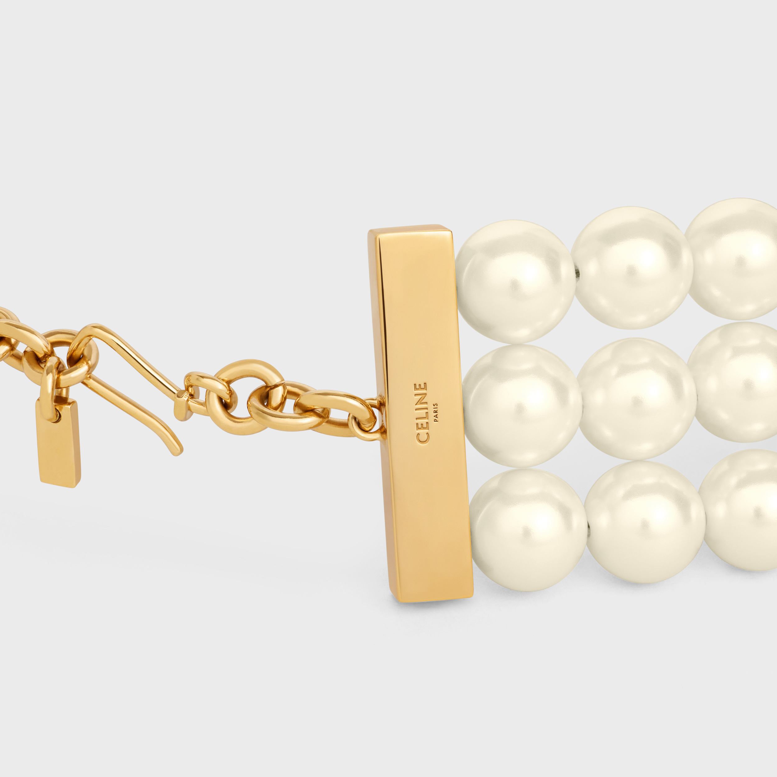 Celine Logo Necklace In White