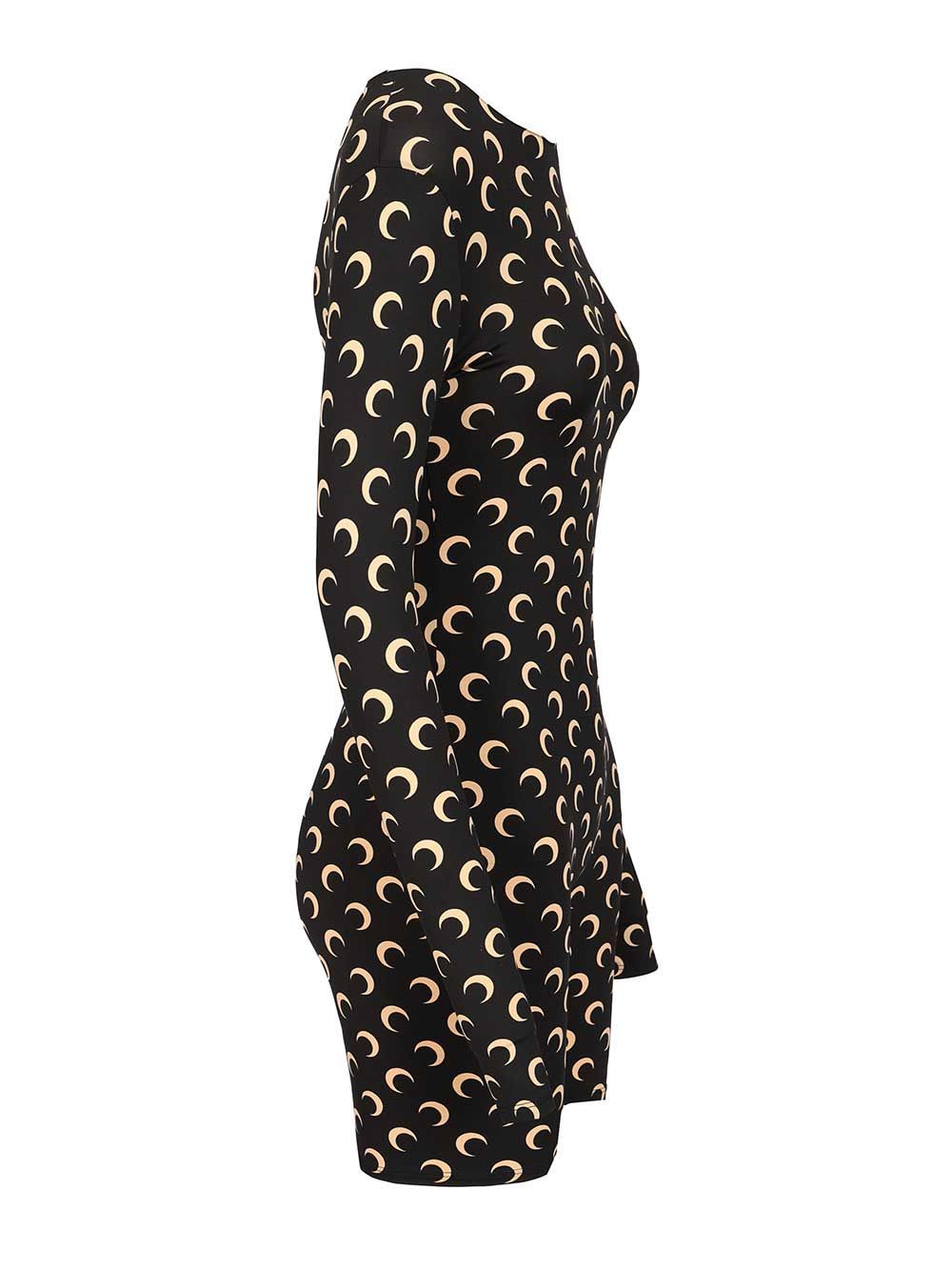 Marine Serre Crescent Moon Print Jumpsuit In Black