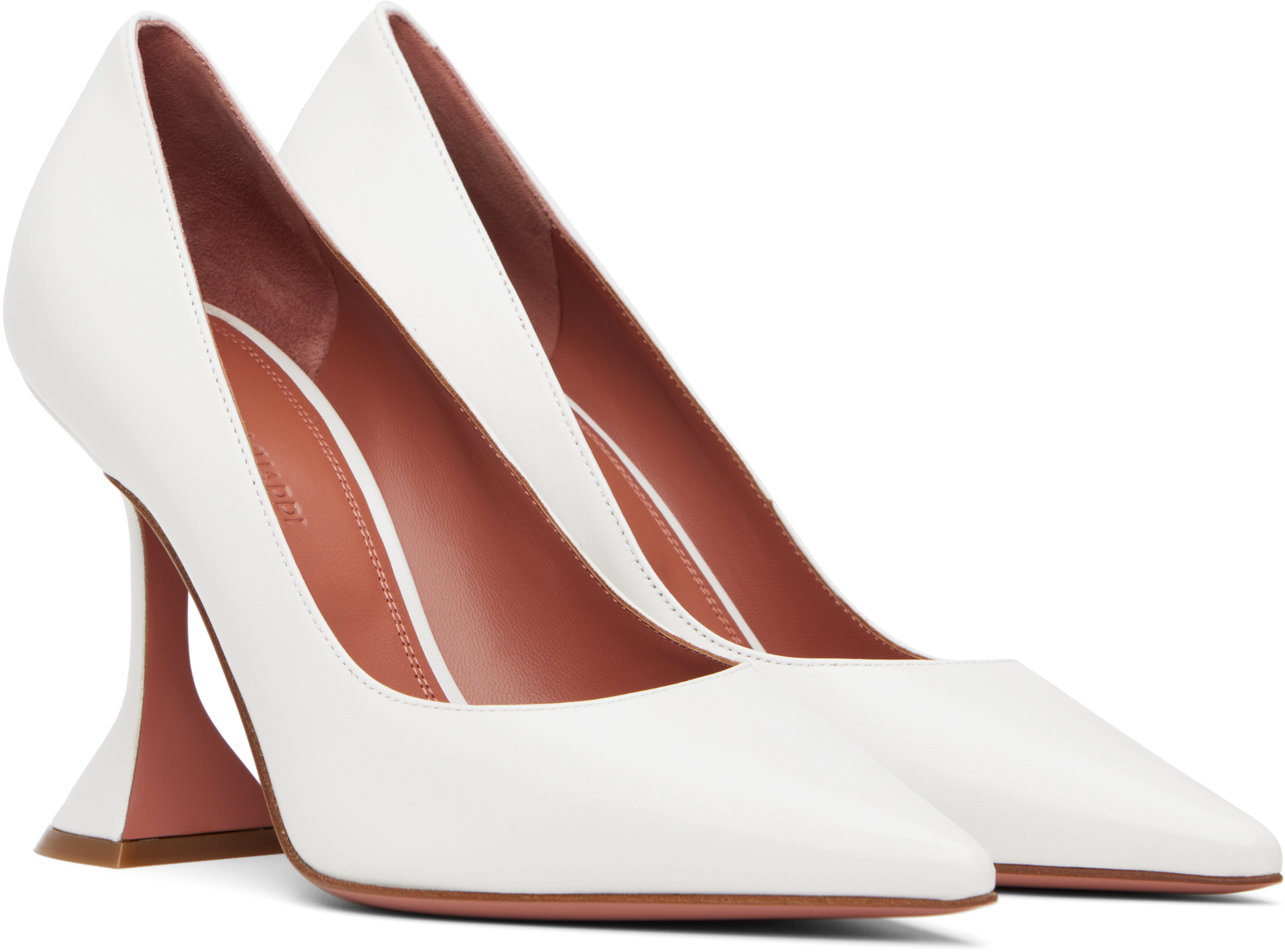 Amina Muaddi Ami Pump Heels In White