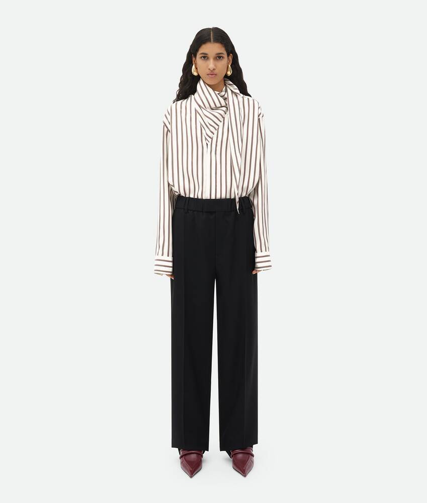 Bottega Veneta Two-color Silk Striped Shirt In White