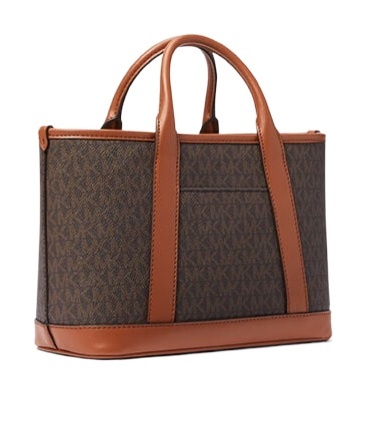 Michael Michael Kors Michael By Michael Kors Printed Canvas Small Luisa Shopping Bag In Brown