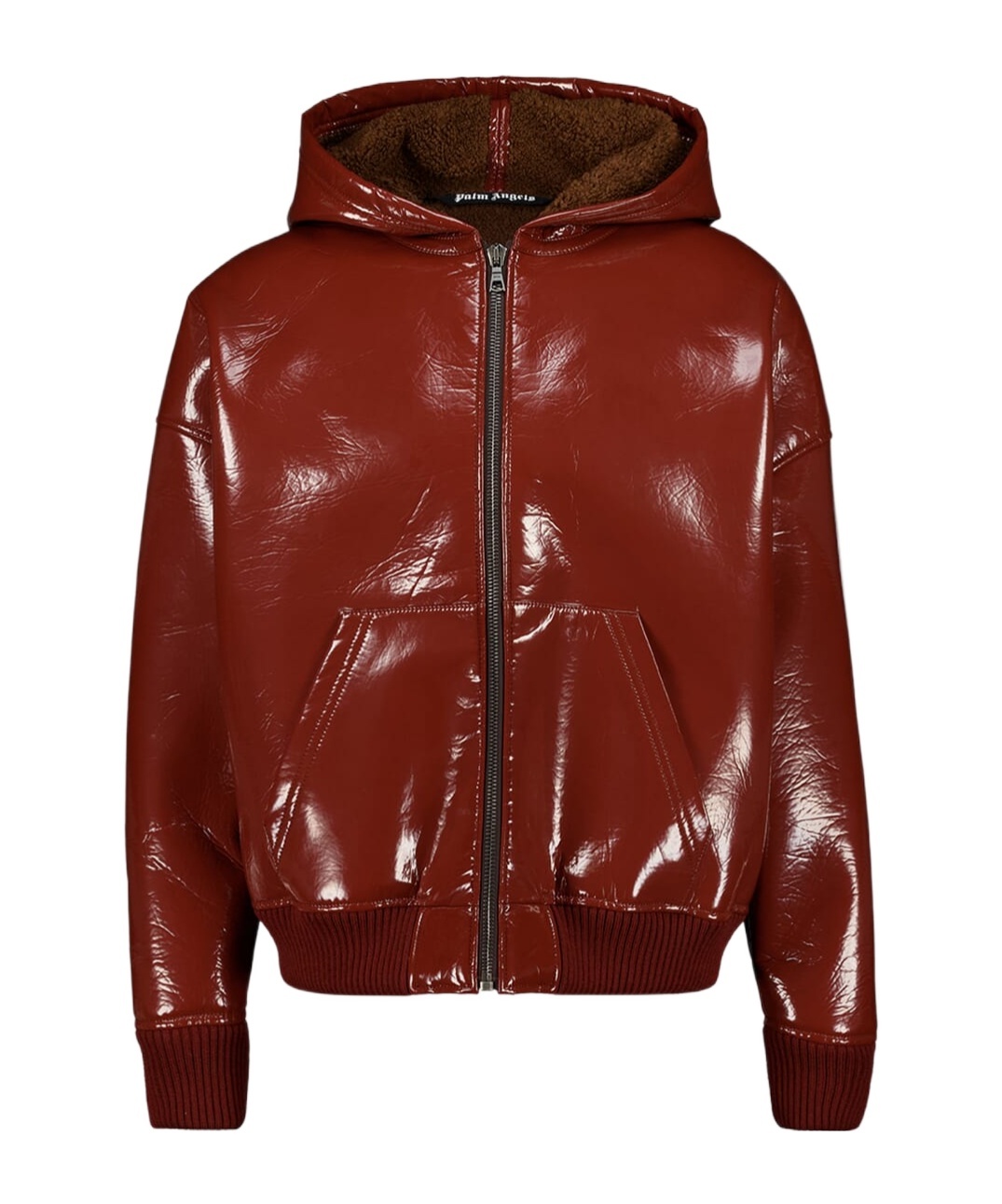 Palm Angels Curved Logo Bomber Jacket In Brown