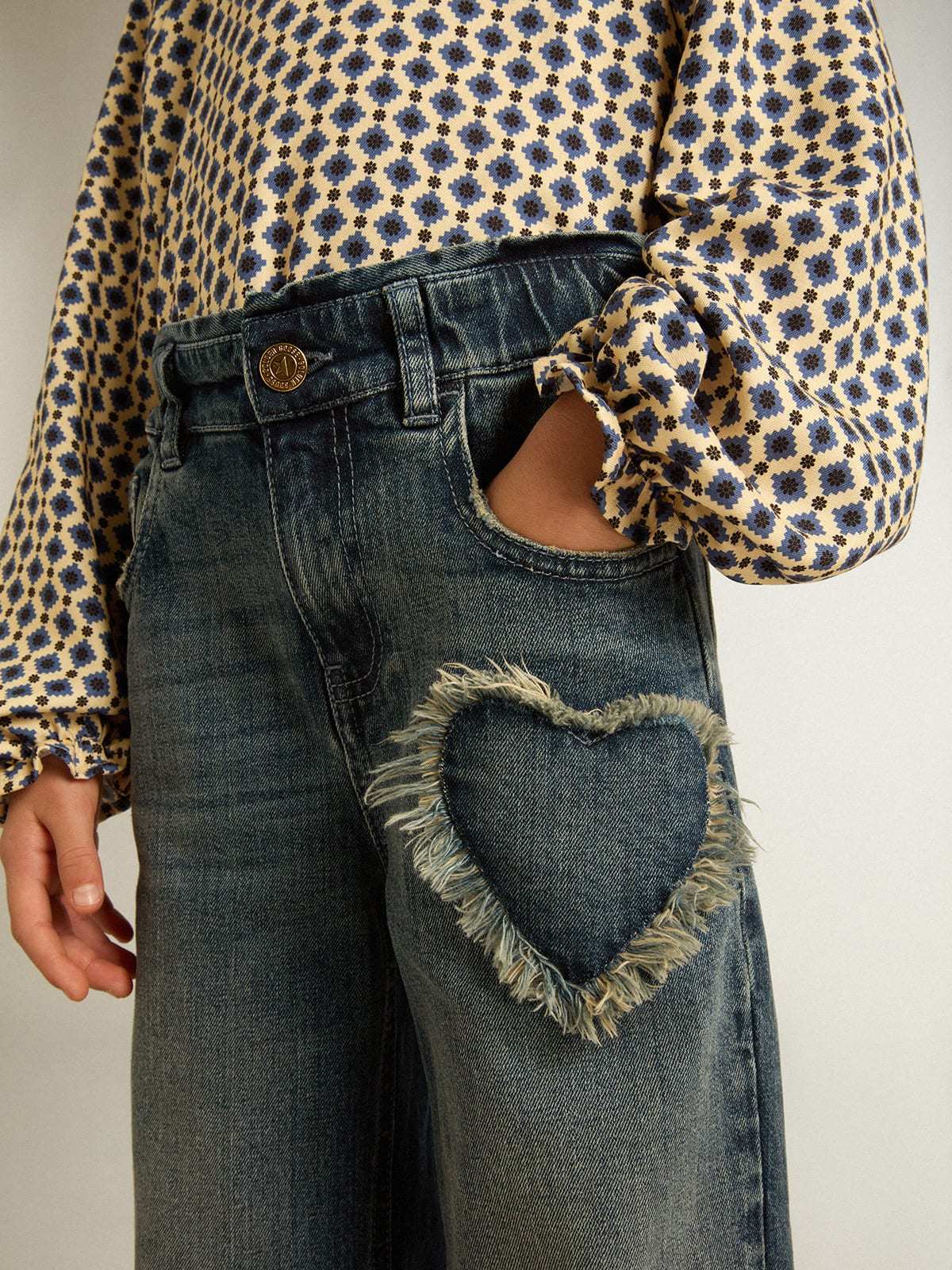 Golden Goose Bootcut Cotton Jeans In Black
