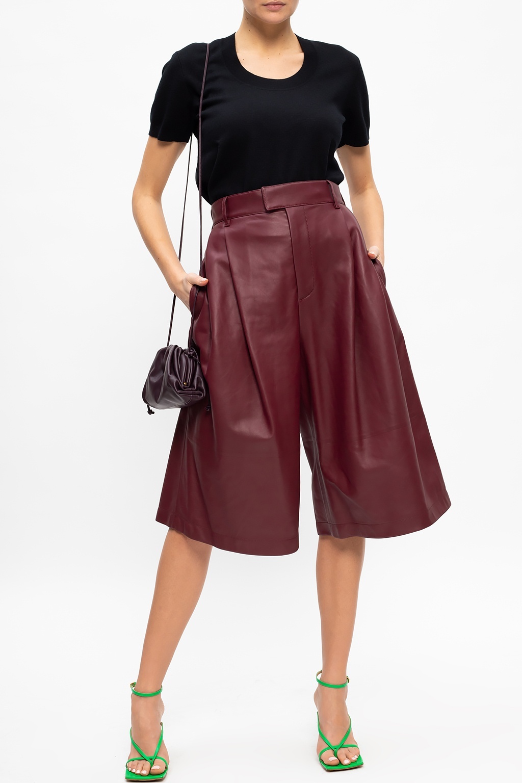 Bottega Veneta Knitted Short-sleeve Top In Black
