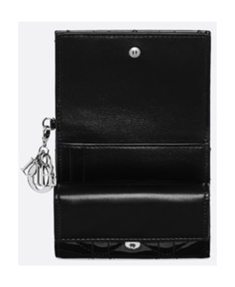 Dior Lady  Lotus Wallet In Black