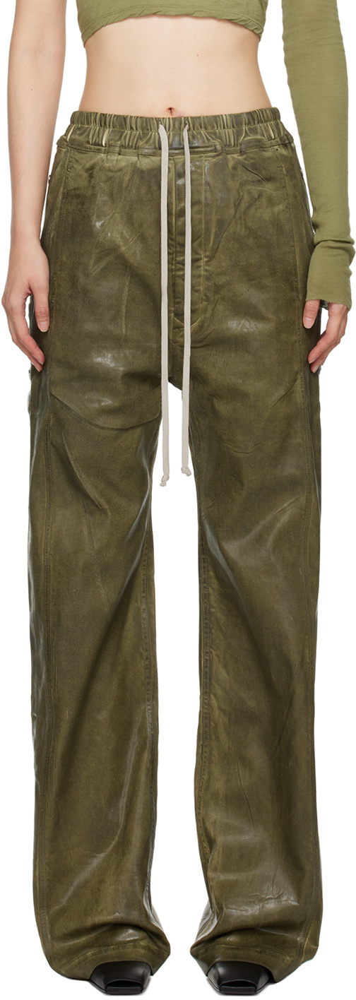 Rick Owens Drkshdw Green Porterville Pusher Jeans In Green