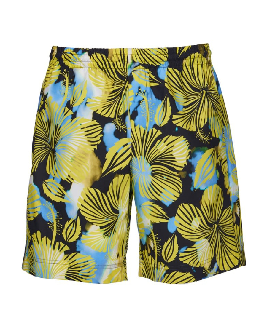 Msgm Logo Shorts In Yellow
