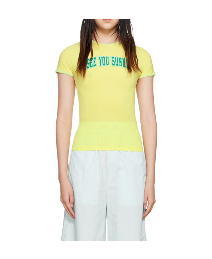 Sunnei Logo Round-necked T-shirt In Yellow