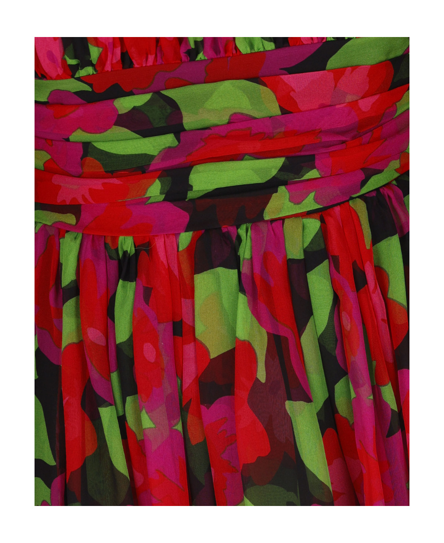 Saint Laurent Women's Robe Mousseline Fleur Gisele | Size 36 | 680641y3e161052 In Multicolor