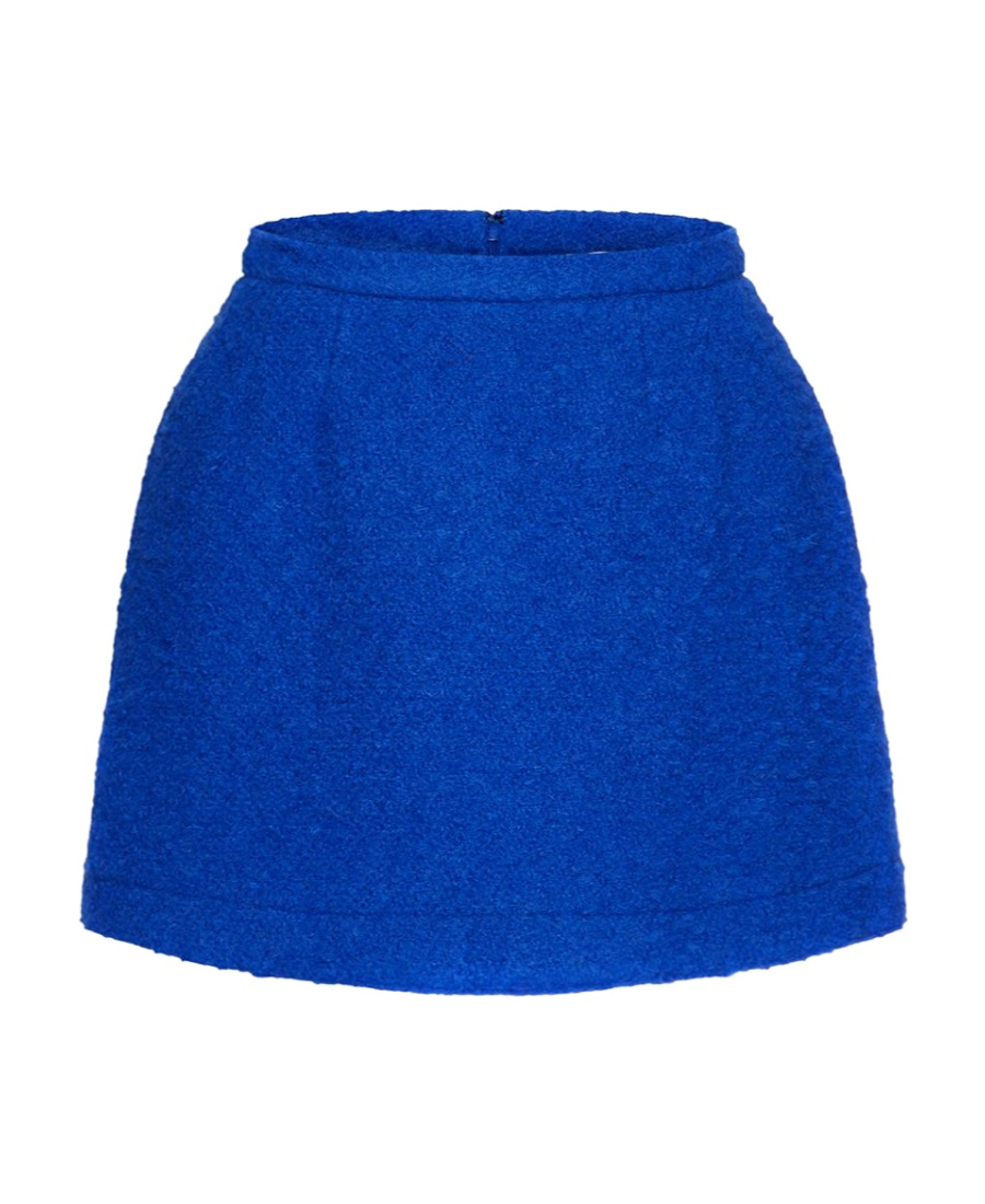 Red Valentino Wool Beaded Skirt In Blue