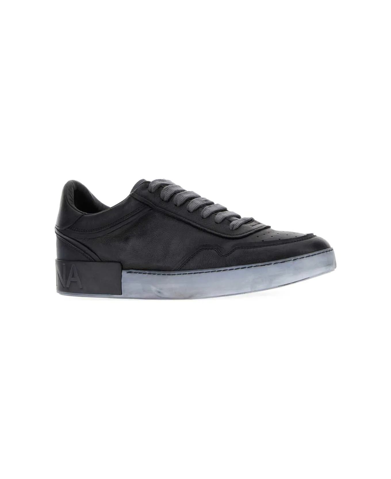 Dolce & Gabbana Leather Sneakers Featuring Perforated Detailing In Multi