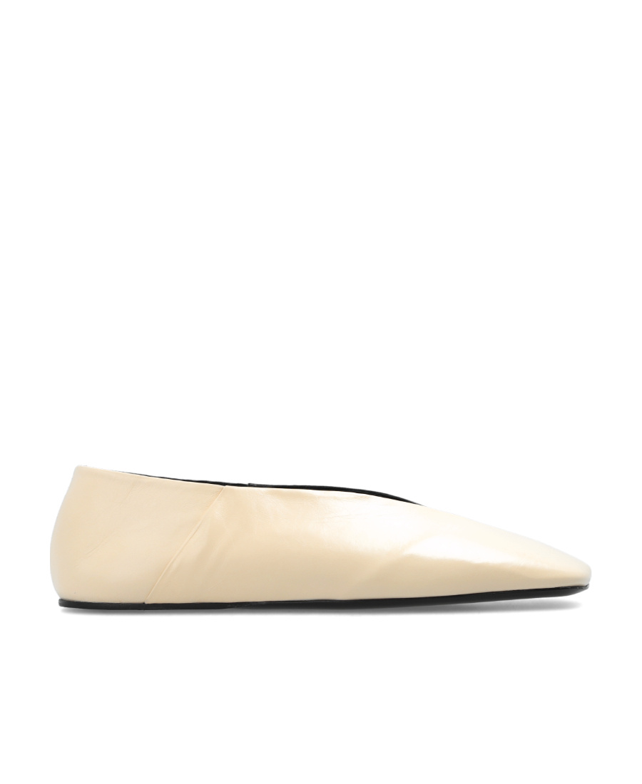 Jil Sander Sandy-colored Leather Ballet Flats In Nude