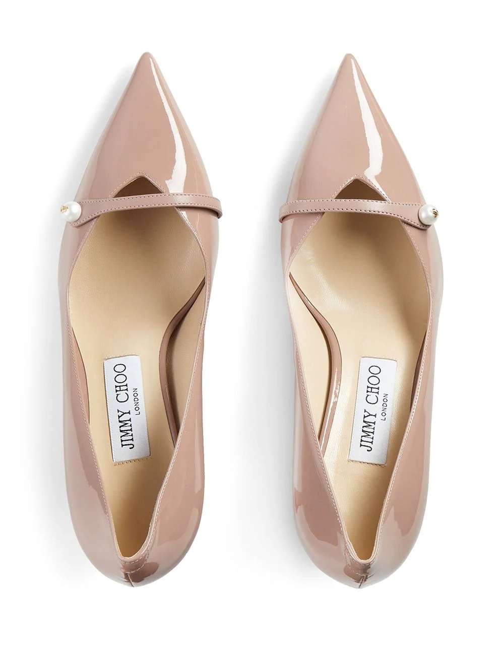 Jimmy Choo Womens Ballet Pink Rosalia 65 Pearl-embellished Patent-leather Courts Eur 34.5 / 1.5 Uk In Pink