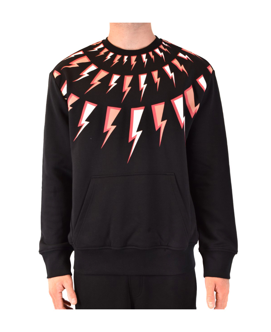 Neil Barrett Thunderbolt-print Sweatshirt In Black