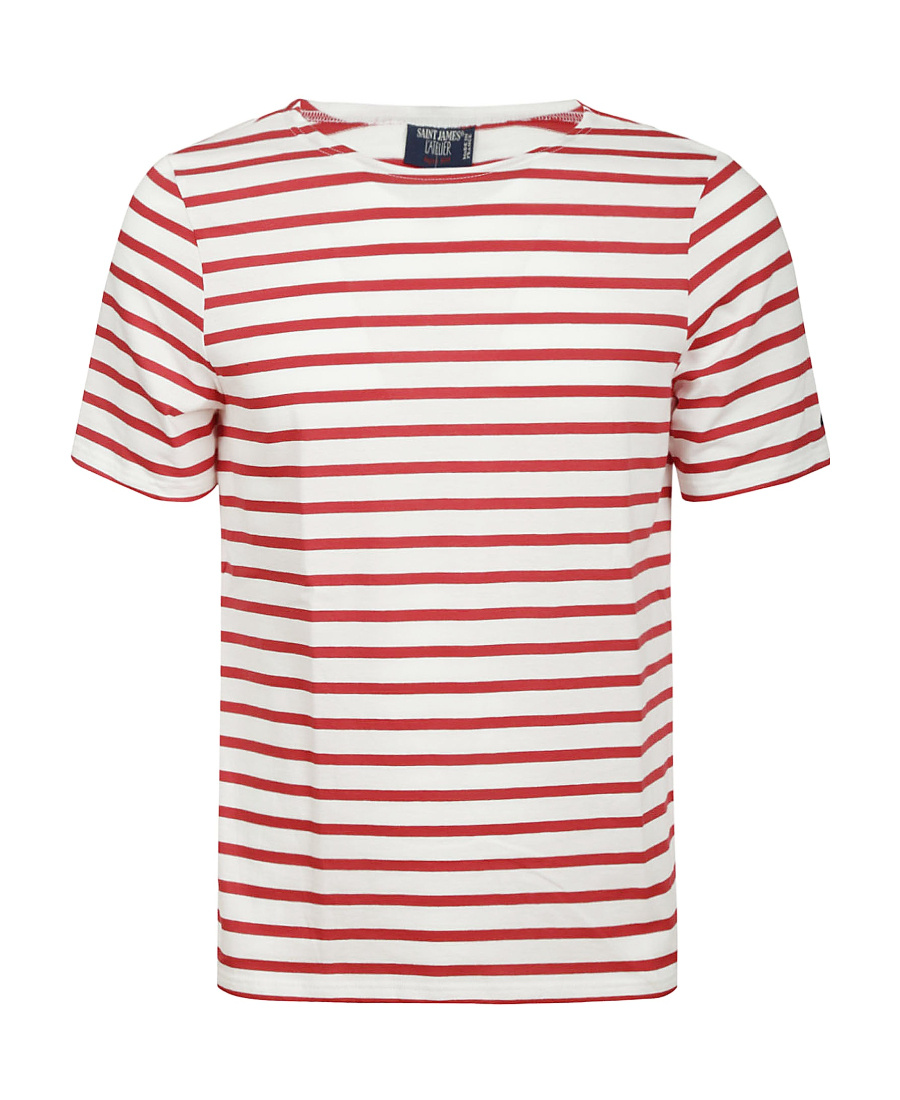 Saint James Striped Crewneck T-shirt In White