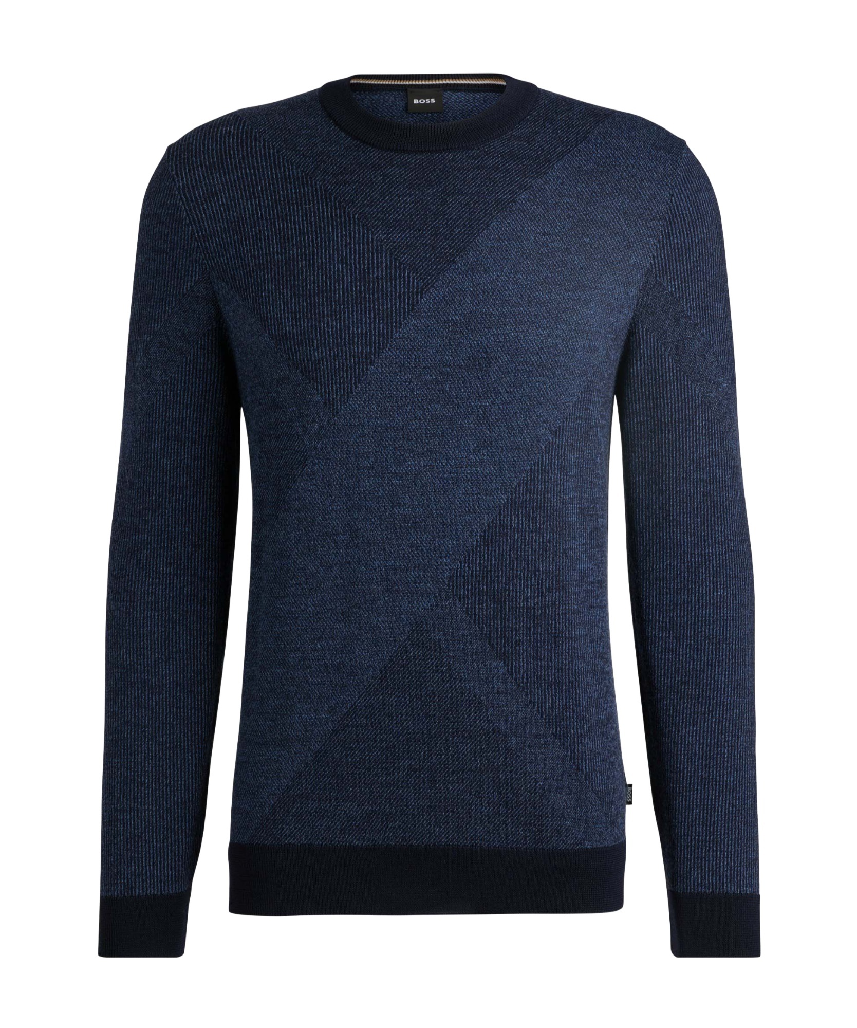 HUGO BOSS TWO-TONE JACQUARD SWEATER