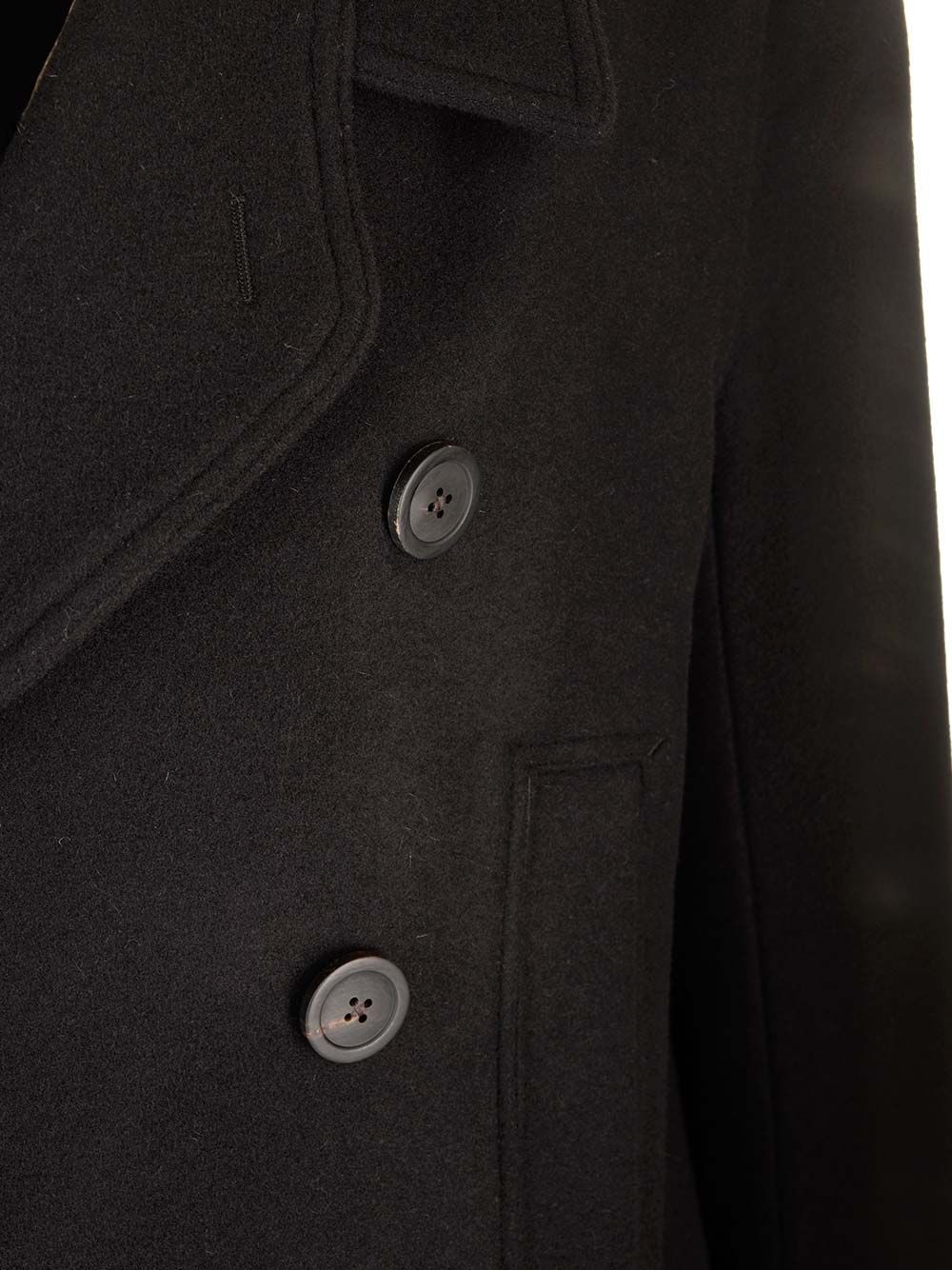 Rick Owens Officer Coat Structured Wide Lapels In Black