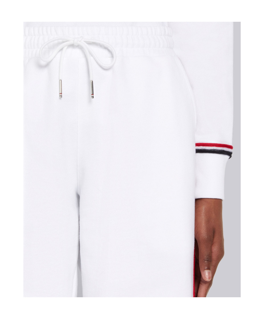 Shop Thom Browne Rwb-stripe Track Shorts In White