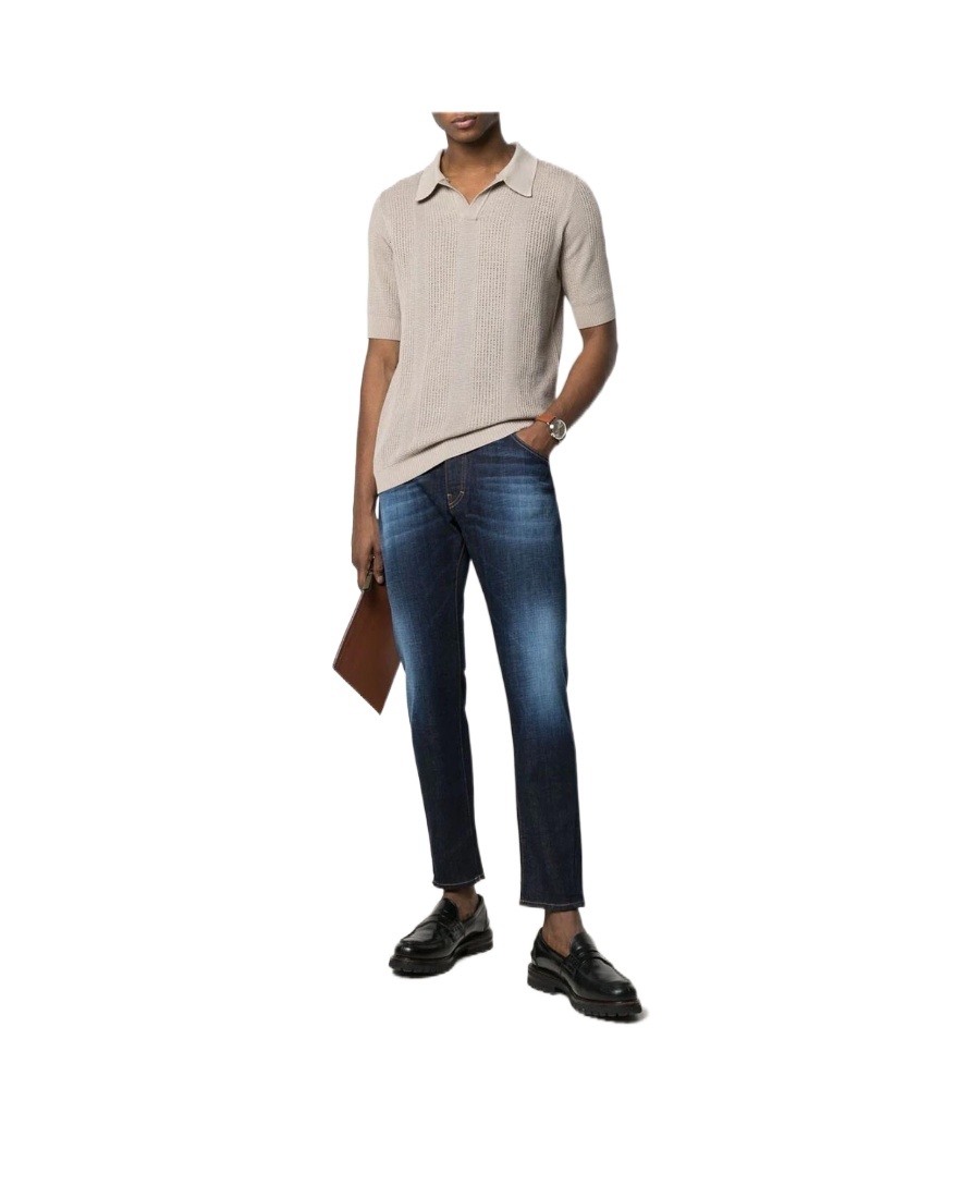 Emporio Armani Faded Slim-cut Jeans In Black