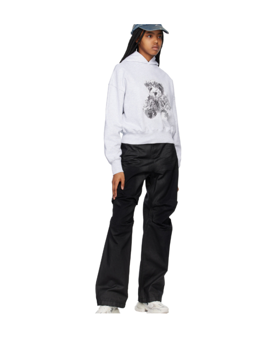 We11 Done Logo-patch Cotton Hoodie In White
