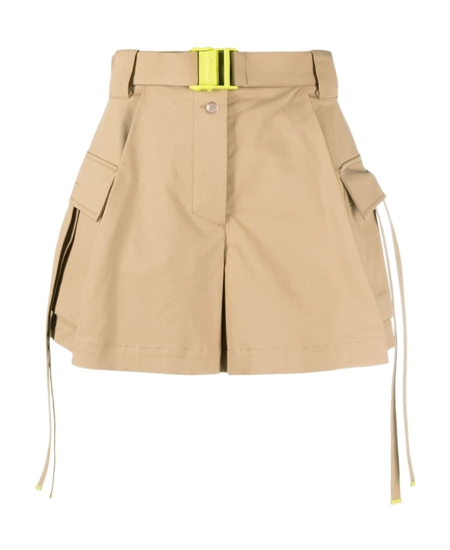 Off-white Camel Belted Gabardine Cargo Shorts In Nude