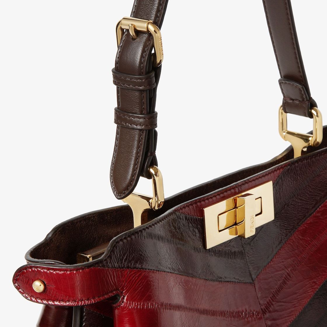 Fendi Medium Peekaboo Soft Shoulder Bag In Black