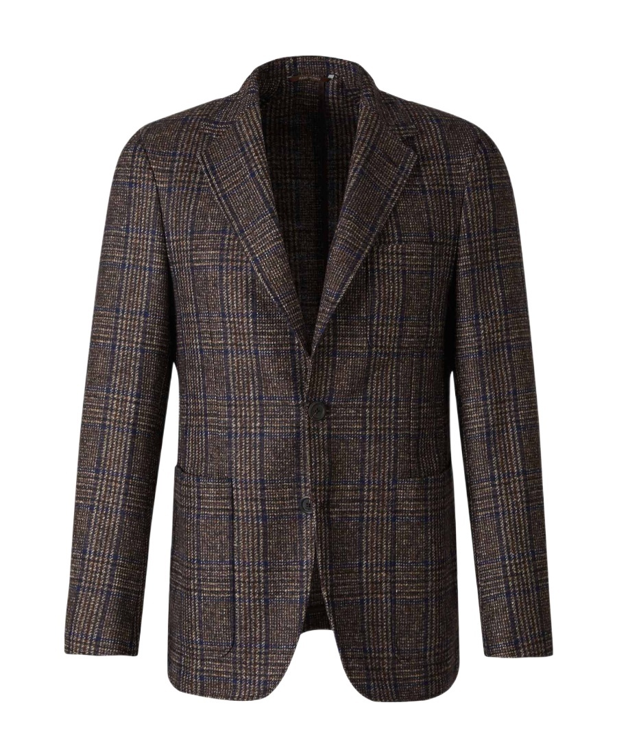 Canali Plaid-check Single-breasted Blazer In Black