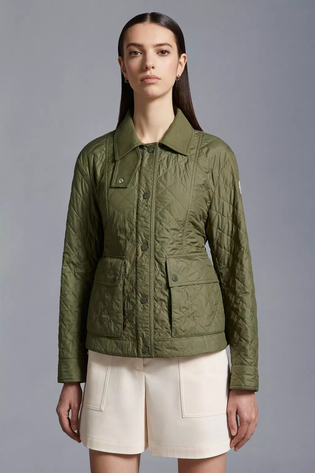 Moncler Galene Padded Jacket In Green