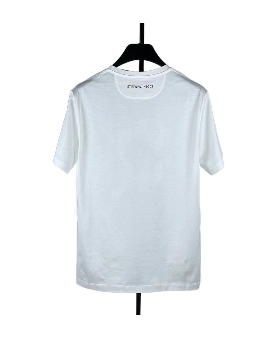Stefano Ricci T-shirt With Round Neck And Short Sleeves In White