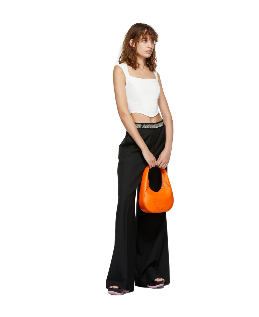 Stella Mccartney White Corset Top In Black