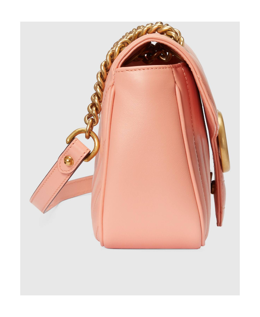 Gucci Pink Quilted Leather Shoulder Handbag For Women In Pink