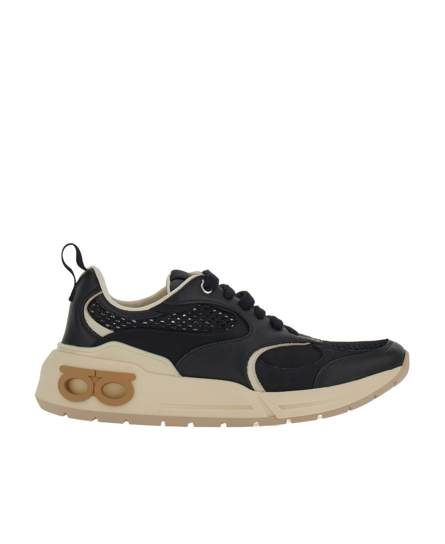 Shop Ferragamo Logo Low-upper Sports Shoes In Black